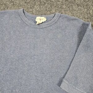J Crew Shirt Men Large Tall LT Blue Waffle Knit Short Sleeve Crewneck Oarsman